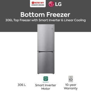 LG 306L Inverter Bottom Freezer Fridge GC-B369NLRM | 4 Star Energy Efficient Door Cooling, Multi Air Flow