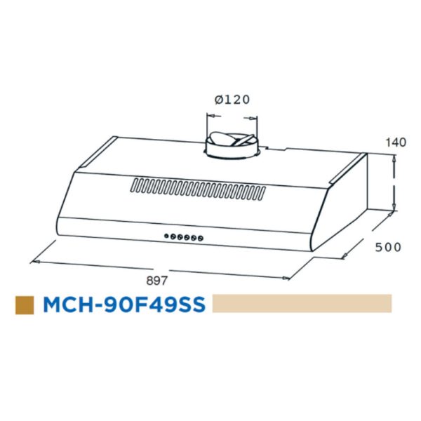 MIDEA Stainless Steel Cooker Hood MCH-90F49SS | Duct Out Or Recirculating System - Image 5