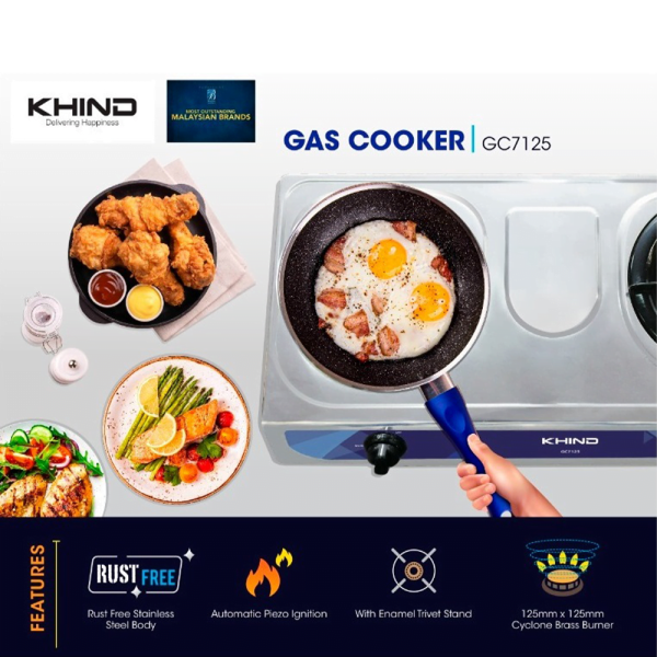KHIND 2 Burners Gas Cooker GC7125 | Automatic Piezo Ignition - Image 3