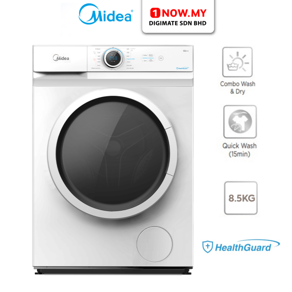 MIDEA 8.5kg/6kg Washer Dryer MF200D85B | Health Guard Steam Washing