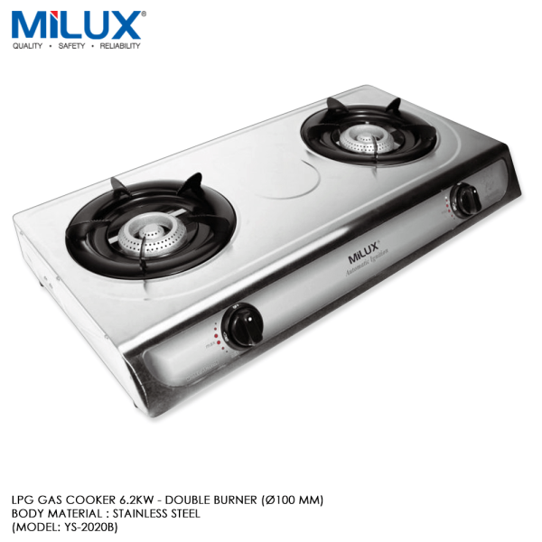 MILUX Gas Cooker YS-2020B (Ignition Type: Piezo Ignition) - Image 3