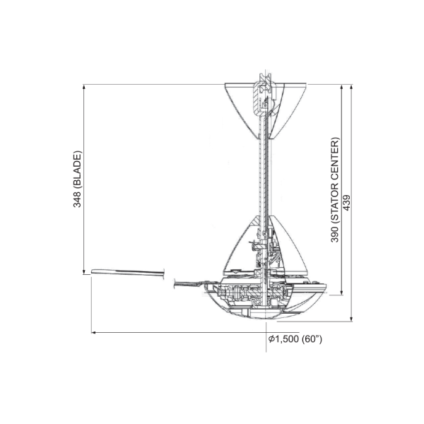 PANASONIC 60" 3 Blade Regulator Ceiling Fan F-M15A0VBWH | Durable Advanced Motor - Image 3