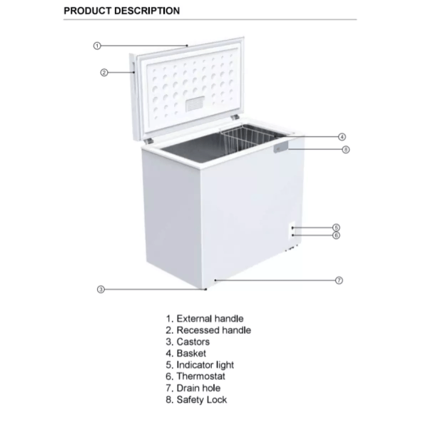 ELBA 260L Artico Series Chest Freezer EF-E2620(GR) | 4 Star Energy Efficient Fridge Convertible - Image 3