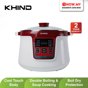 KHIND 3.2L Double Boiler DB32N | High Quality Ceramic Pots Free Recipe Book