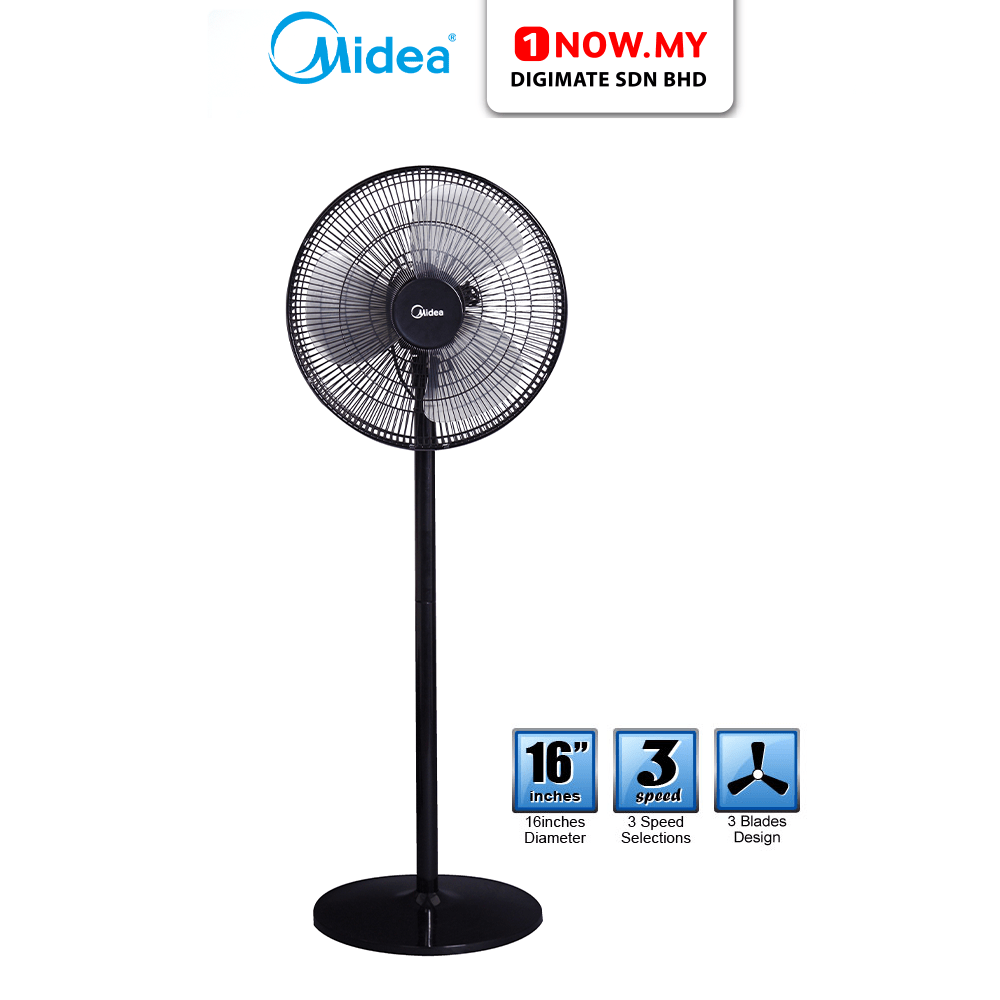 Midea 16 2 In 1 Adjustable Stand Fan Mf 16fs18c Bk 3 Speed 1nowmy Digimate The 1 Electrical Online Store In Sabah Trusted Since 1985