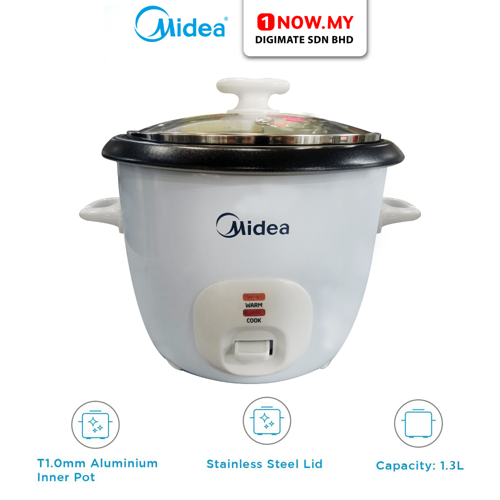 MIDEA 1.3L Rice Cooker MGGP10B (Glass Lid Cover) 1NOWmy Digimate The