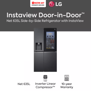 LG 635L Inverter Side-by-Side Refrigerator GC-X257CQES | InstaView Door-in-Door Matte Black Finish