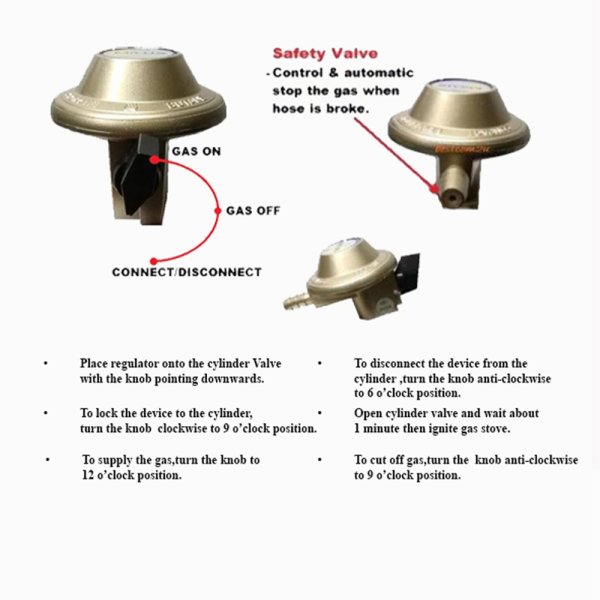MILUX 1.5m Gas Regulator Set M-188CS | Comes with Safety Valve - Image 4