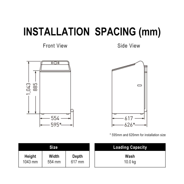 PANASONIC 10kg Non-Inverter Top Load Washer NA-F100A9DRT | 3 Star Energy Efficient - Image 9