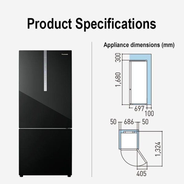 PANASONIC 422L Inverter 2-Door Bottom Freezer Refrigerator NR-BX421WGKM | 4 Stars Energy Efficient - Image 9