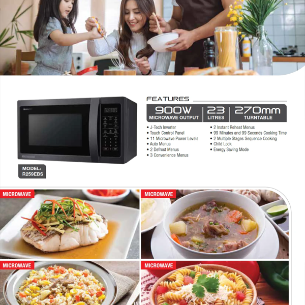 SHARP 23L Inverter Microwave Oven R259EBS | Touch Control - Image 5