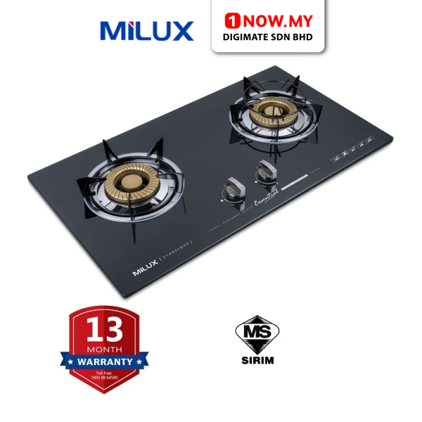 MILUX 2 Burners Cooker Hob MGH-233 | Glass Top Built-In