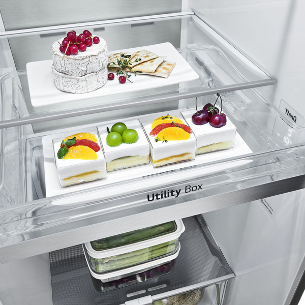 LG 655L Inverter Side-by-Side Refrigerator GC-M257CGFL | Door-in-Door, White Glass Finish - Image 6