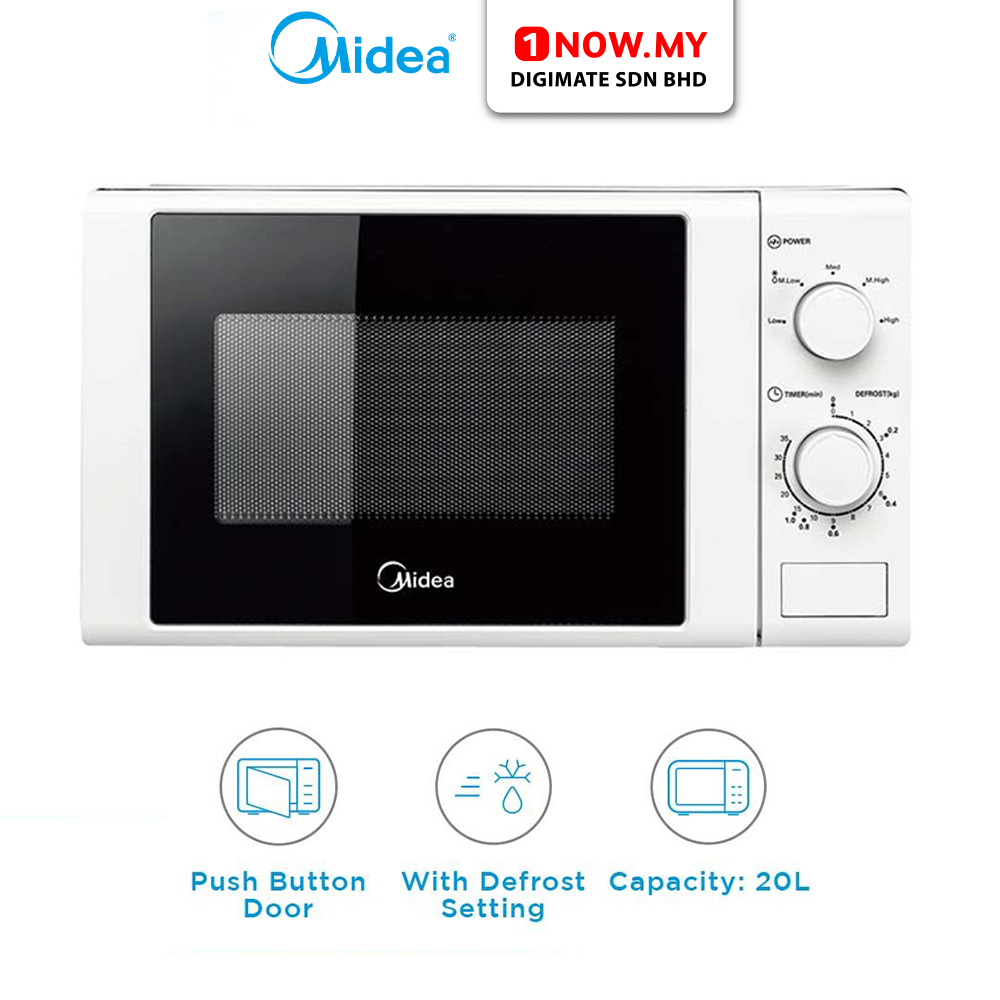 MIDEA 20L Microwave Oven With Defrost Function MM720CGE-WH - 1NOWmy ...