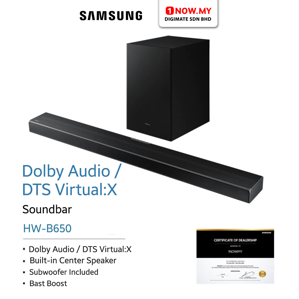 SAMSUNG 2.1ch Soundbar HW-B650 | B-Series Dolby Atmos - 1NOWmy Digimate ...