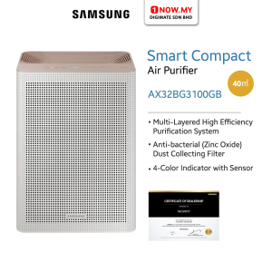 SAMSUNG 40㎡ Smart Air Purifier AX32BG3100GB | Compact Clean Air
