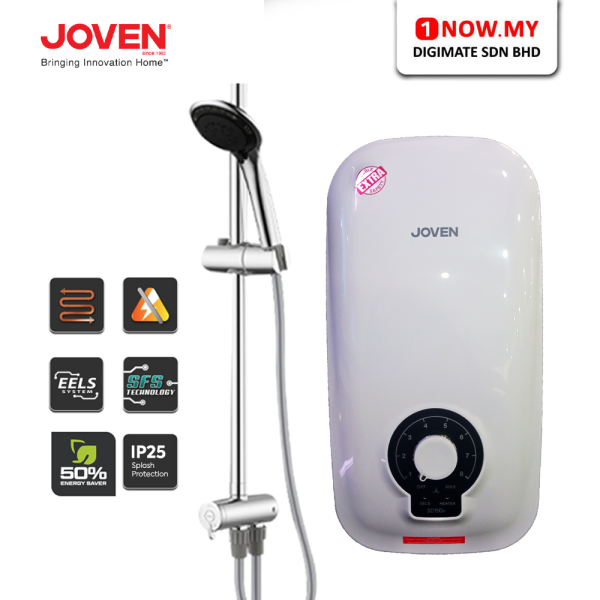 JOVEN Instant Water Heater SD60e | White Hot Shower Certified Surge Splash Protection IP25