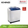 KHIND 10kg Semi Auto Washing Machine WM1017 | Powerful Cleaner wash
