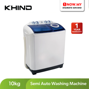 KHIND 10kg Semi Auto Washing Machine WM1017 | Powerful Cleaner wash