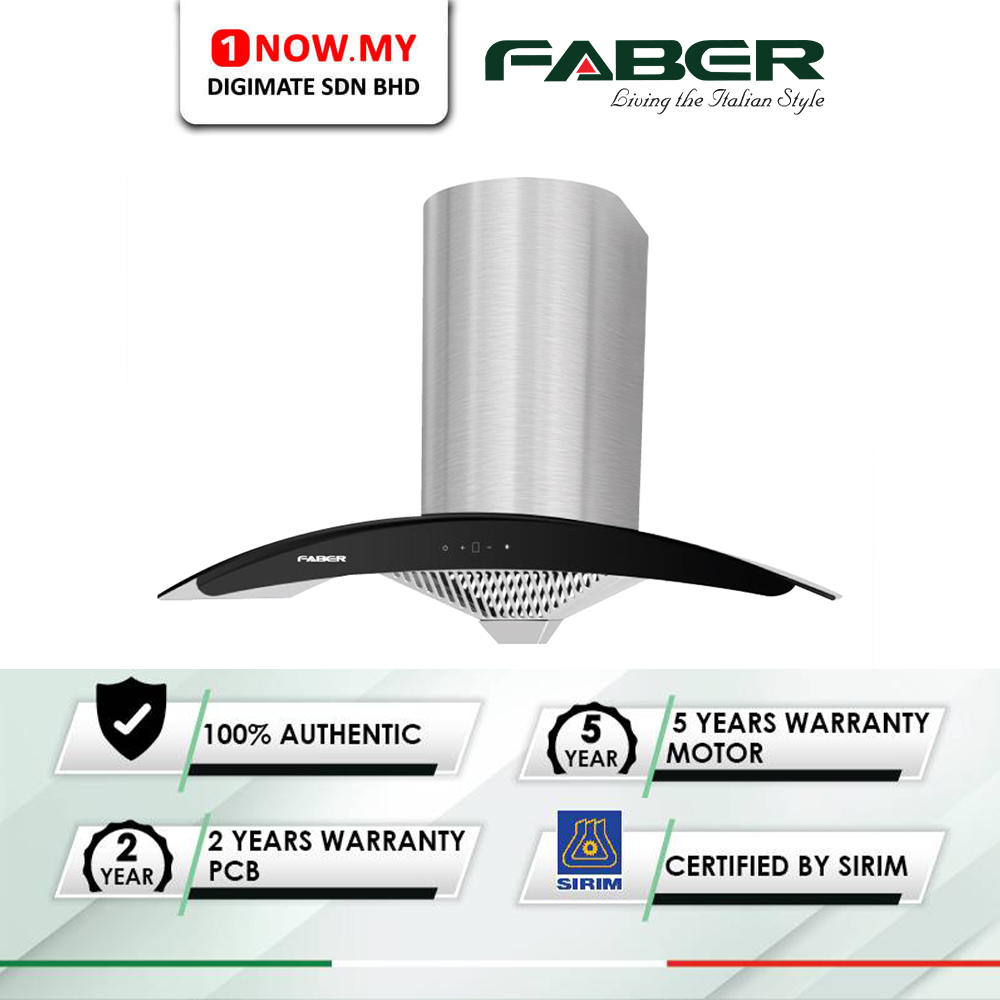 FABER 1200m³/h CAPPA Cooker Hood 90SS | Elegant Touch Control 3 Speed Fan