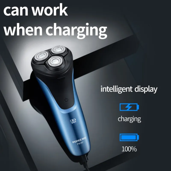 POREE Wet/Dry Electric Shaver PS197 | Washable Intelligent Display USB Charging - Image 3