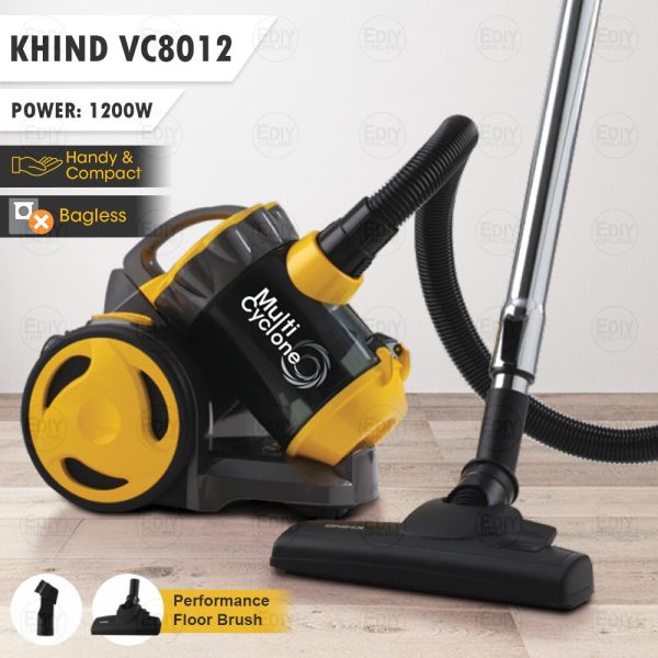 KHIND 1200W Vacuum Cleaner VC8012 | Bagless Compact Design Powerful HEPA Filtration - Image 3