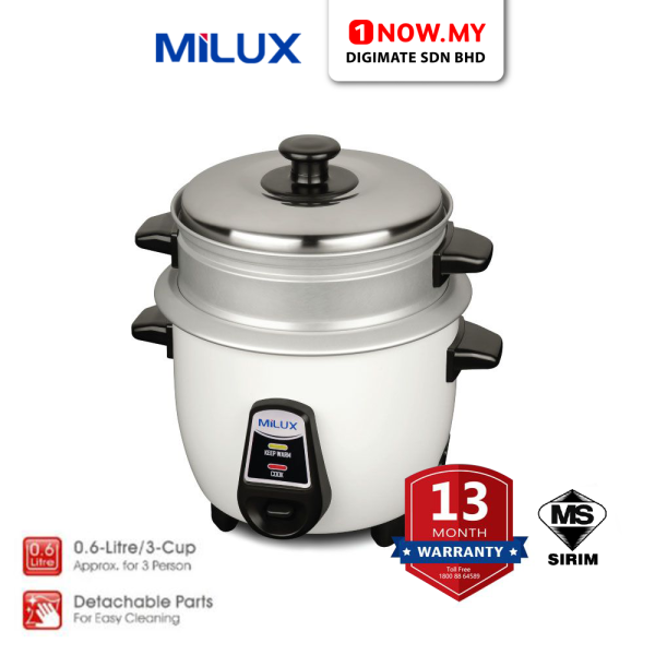 MILUX 0.6L Rice Cooker MRC-2106 | Easy Operate Strong Aluminium Inner Pot