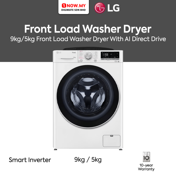 LG 9kg/5kg Inverter Front Load Washer Dryer FV1209D4W | AI Direct Drive