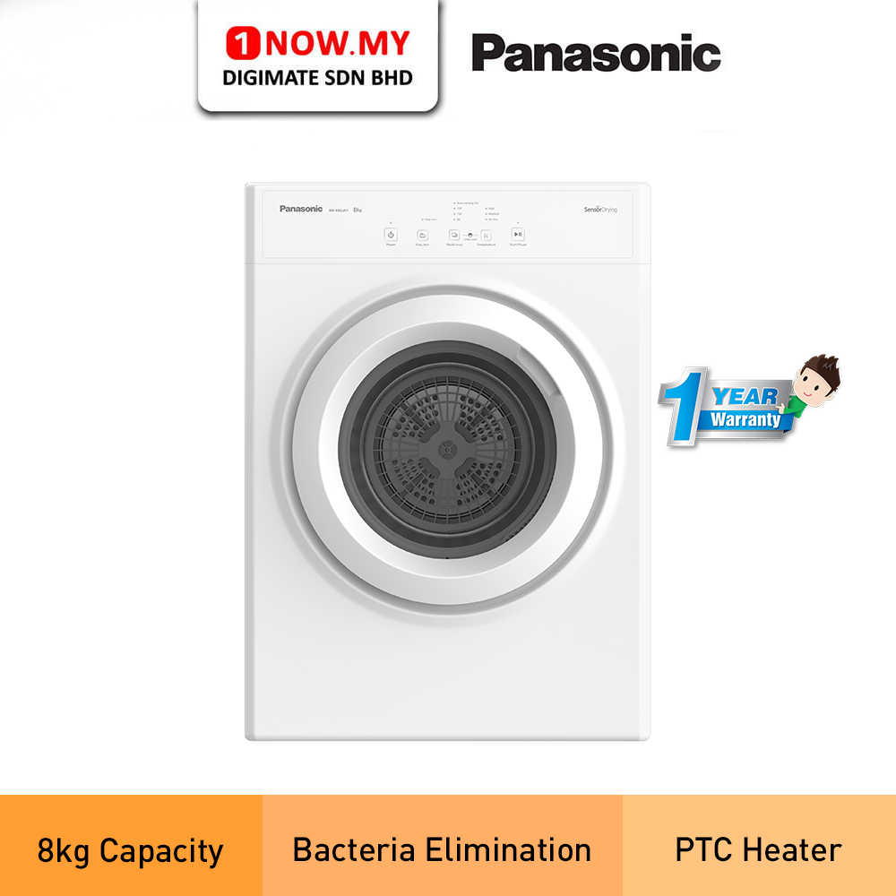 PANASONIC 8kg Tumble Dryer NH-E80JA1WMY | Worry-Free Fabric Care Advanced Efficient Heating