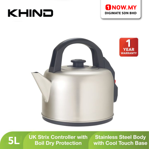 KHIND 5L Electric Kettle EK502 | Element Boil-Dry Protection Stainless Steel