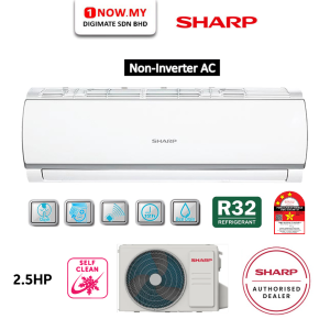 SHARP 2.5HP R32 Non-Inverter Air Conditioner AHA24WCD2 | Cooling Self Clean Turbo Mode