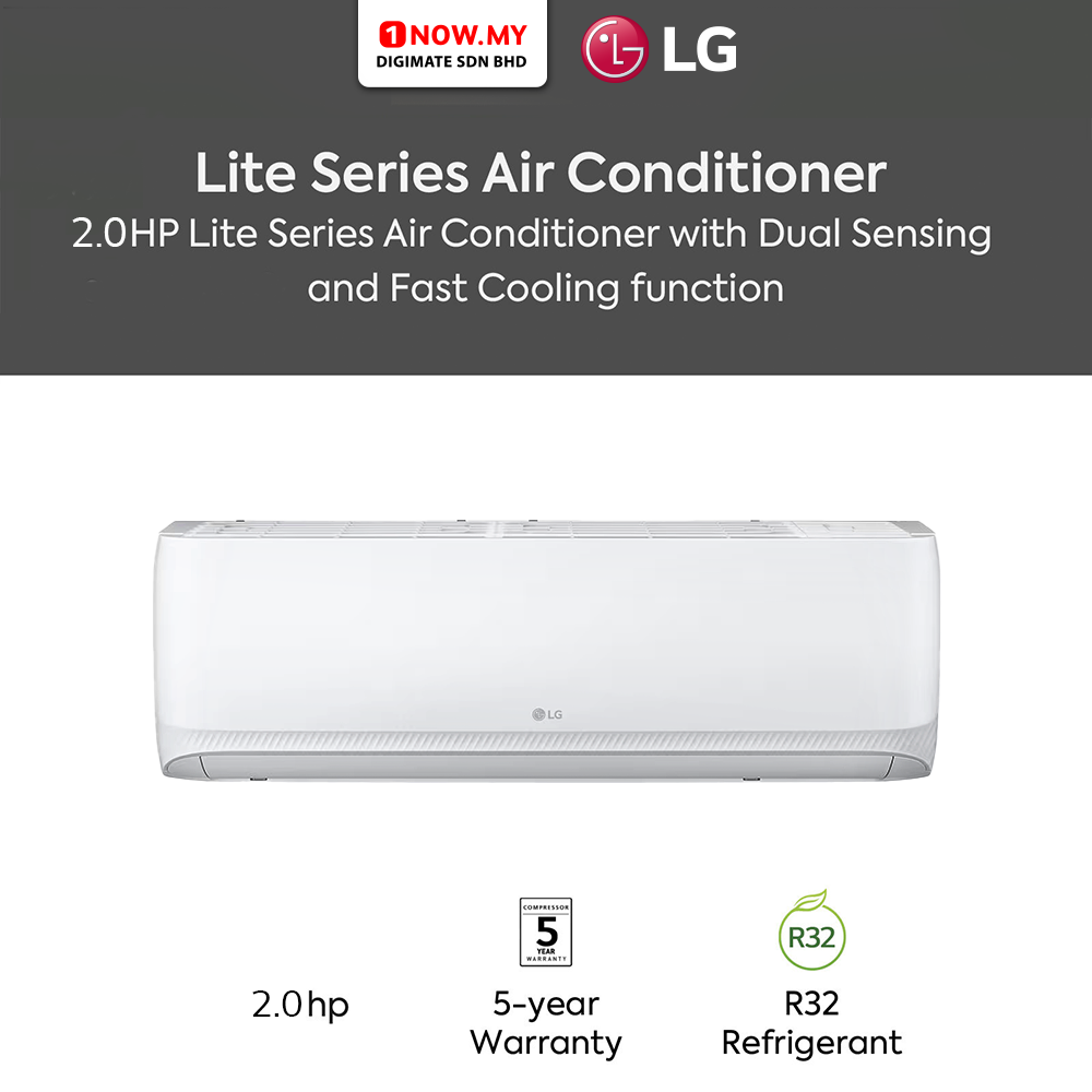 LG 2.0HP Non Inverter Lite Series Air Conditioner S3-C18HZCAA | Dual Sensing Fast Cooling Function