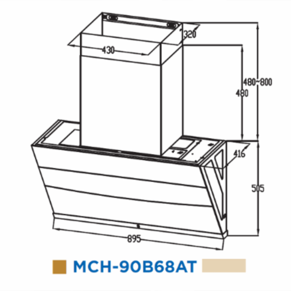 MIDEA 1800m3/hr Premium Cooker Hood MCH-90B68AT | Duct Out Only - Image 4