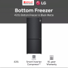 LG 420L Inverter Bottom Freezer Fridge GC-B529NQCM | Matte Black Finish Multi Air Flow