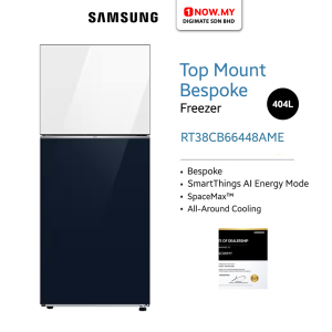SAMSUNG 404L Inverter Bespoke Top Mount Freezer Refrigerator RT38CB66448AME | 2 Door Optimal Fresh+ SmartThings