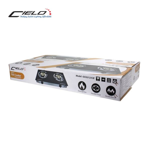 CIELO 2 Burners Gas Stove GCG212/CIE | Tempered Glass - Image 3