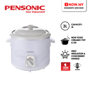 PENSONIC 3L Slow Cooker PSC-301 | Overheating Protection Ceramic