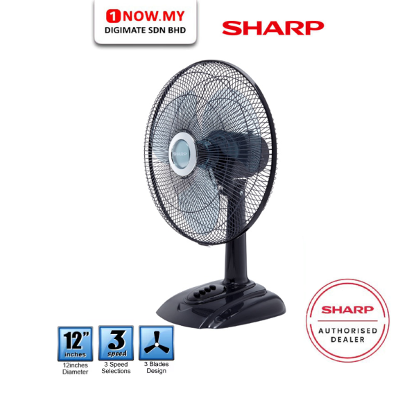 SHARP 12" Table Fan PJT129GY | Energy Saving Strong Circulation Air