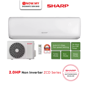 SHARP 2.0HP Non Inverter Air-Conditioner AHA18ZCD | Cooling AC Intelligent Auto Restart Self Cleaning