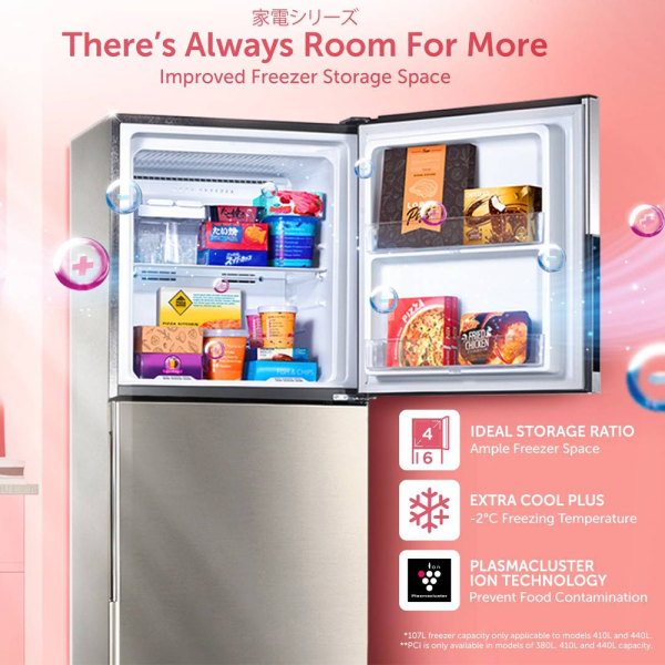 SHARP 380L Inverter Top Freezer Refrigerator SJ3822MSS | 5 Star Energy Efficient AG Nano Deodoriser - Image 6