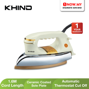 KHIND Electric Dry Iron EI303 | Flexible Power Cord Ceramic Coated Sole Plate