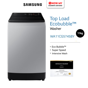 SAMSUNG 11kg Inverter Top Load Washer WA11CG5745BYFQ | 4 Star Energy Efficient