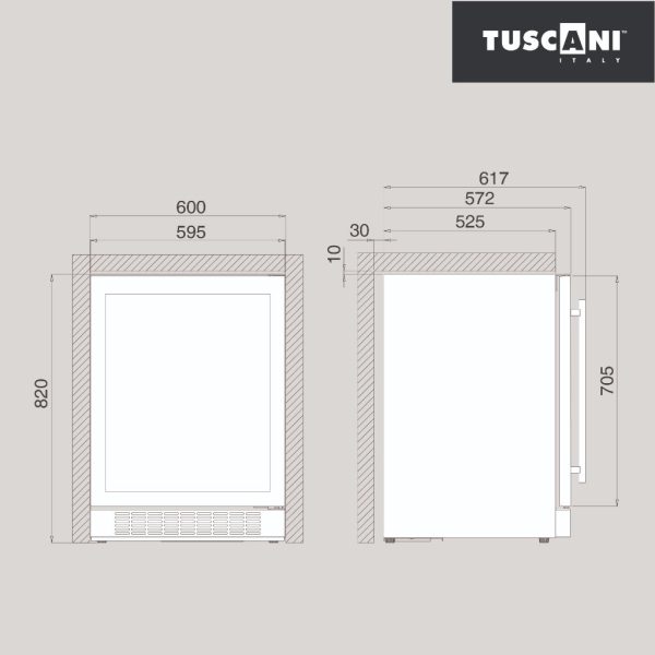 TUSCANI Free Standing Wine Cooler TSC BELLONA 45 | Beech Wood Shelves​​​​​​​ Fits 45 Bottles UV Protection (Pre Order) - Image 4