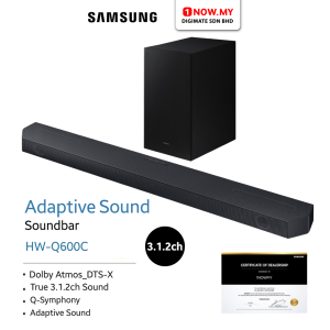 SAMSUNG 3.1.2ch Soundbar Q-Series HW-Q600C | Dolby Atmos/DTS:X Dynamic Sound