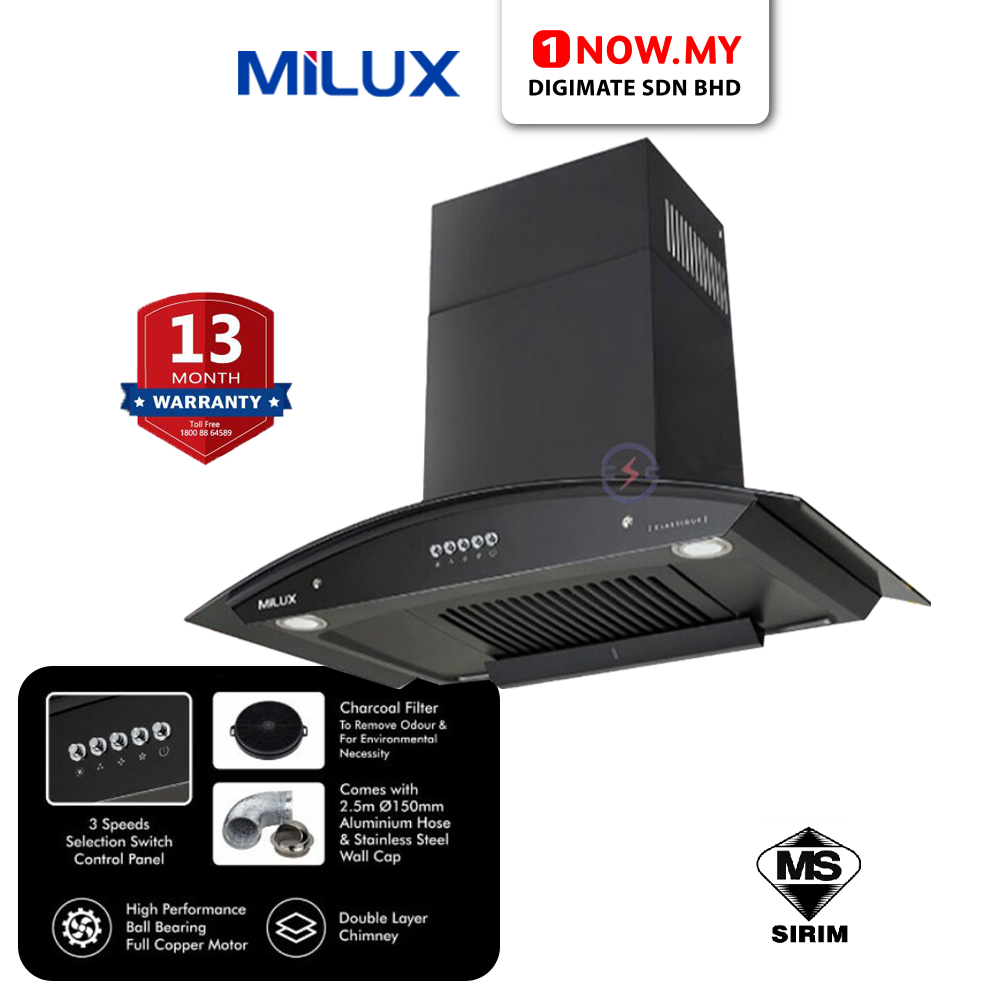 MILUX Classique Chimney Hood MHC-G5699 | High Performance Durable Tempered Glass