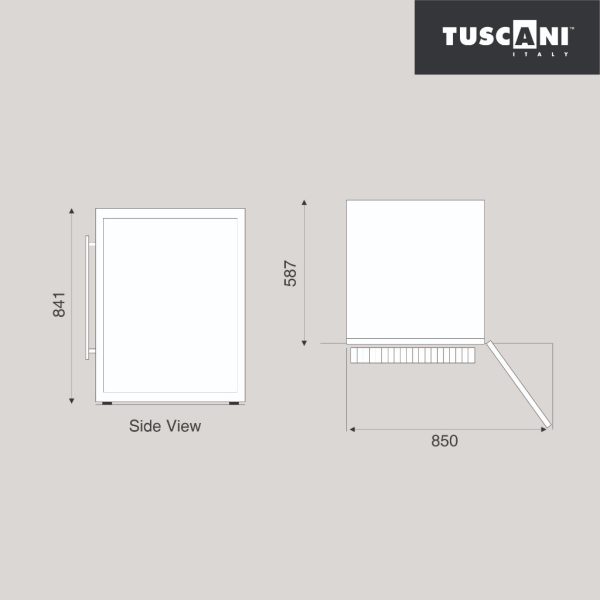 TUSCANI Free Standing Wine Cooler TSC BELLONA 38 (D) | Beech Wood Shelves Fits 32 Bottles UV Protection (Pre Order) - Image 4