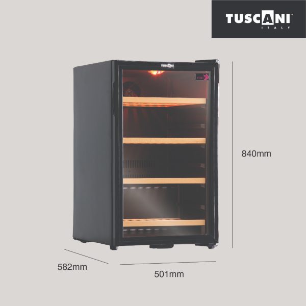 TUSCANI Free Standing Wine Cooler TSC BELLONA 38 (D) | Beech Wood Shelves Fits 32 Bottles UV Protection (Pre Order) - Image 3