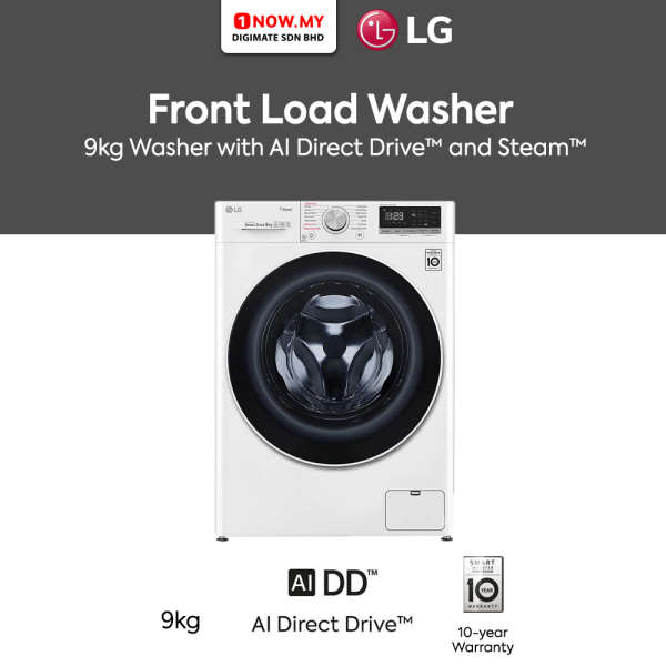 LG 9kg Inverter Front Load Washer FV1209S5WA | AI Direct Drive and Steam