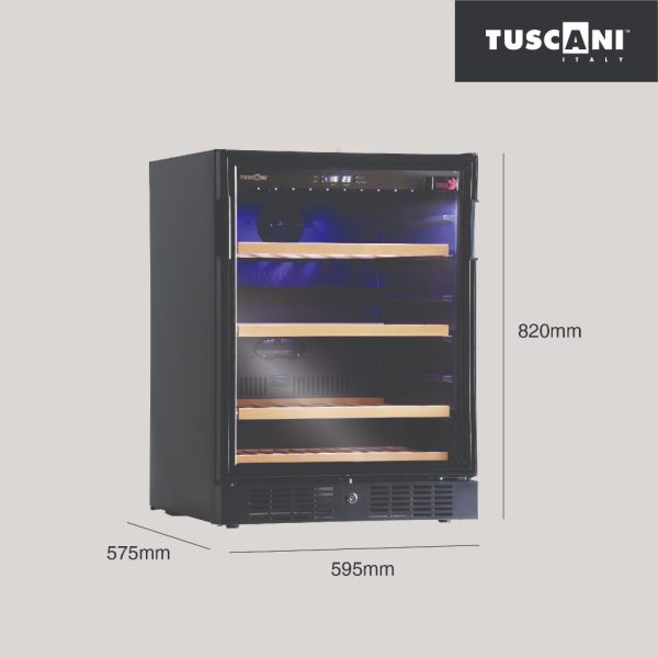 TUSCANI Free Standing Wine Cooler TSC BELLONA 45 | Beech Wood Shelves​​​​​​​ Fits 45 Bottles UV Protection (Pre Order) - Image 3