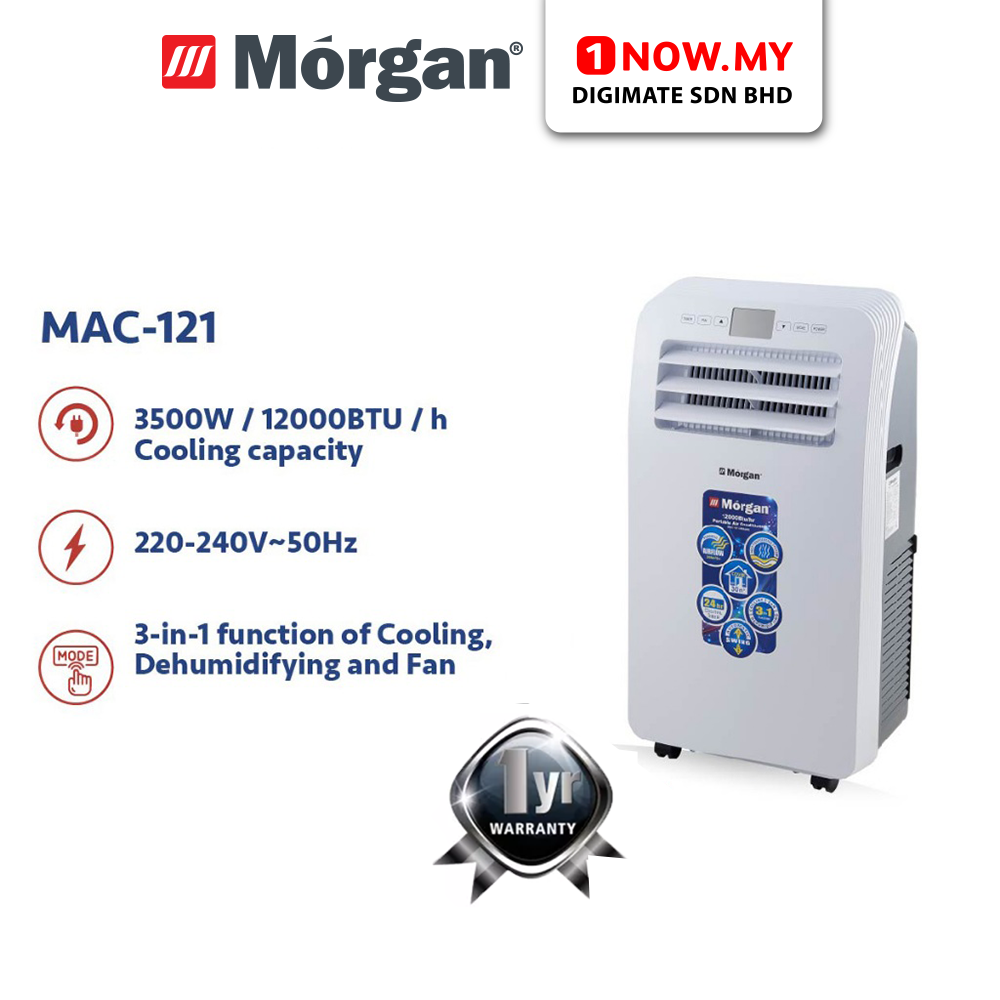 MORGAN 1.5hp Sierraire Portable Air Conditioner MAC-121 | Remote Control Cooling Dehumidifying Fan Efficiency